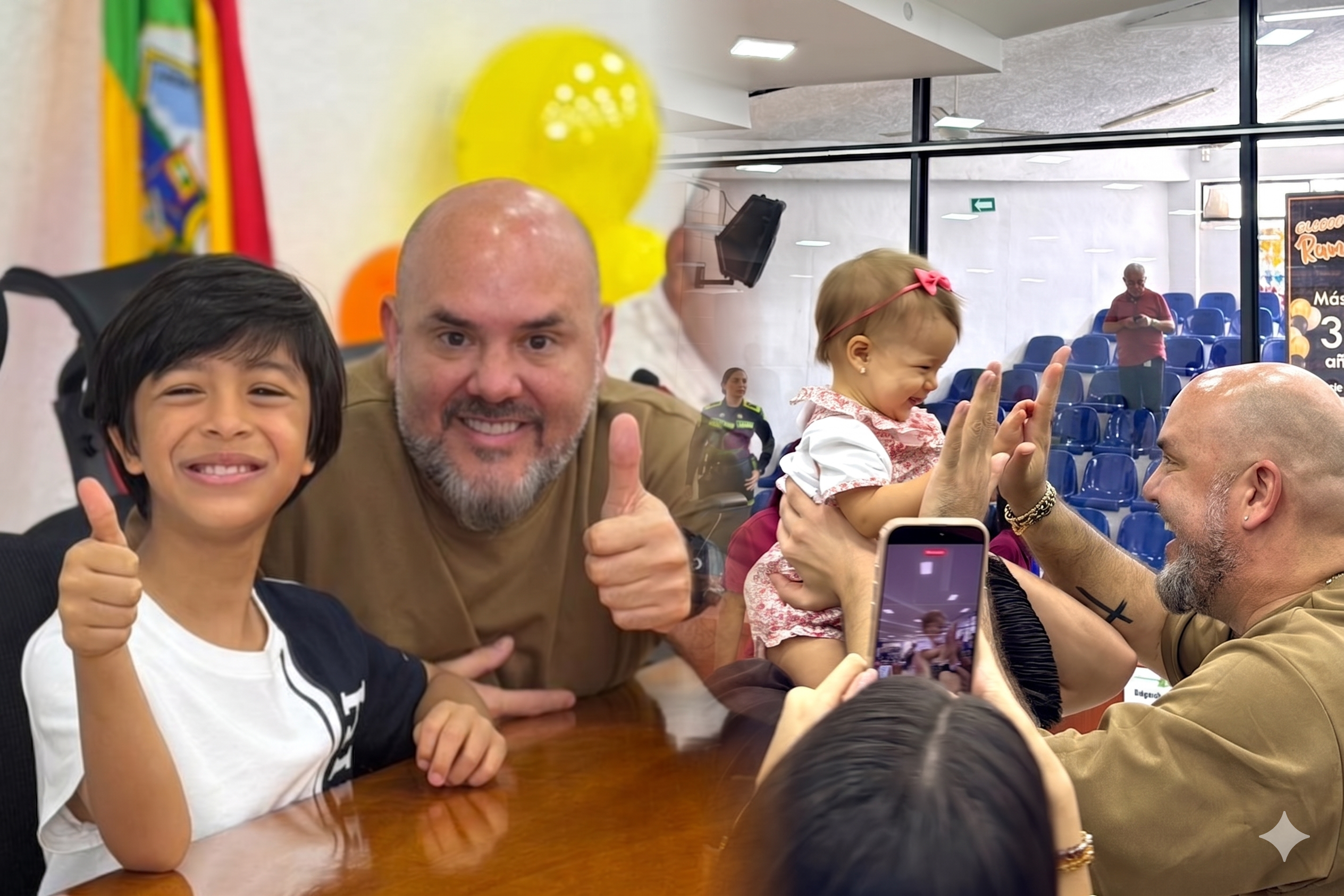 Presidente del Concejo Distrital de Barranquilla con Niños que Participaron el Concejo de los Niños